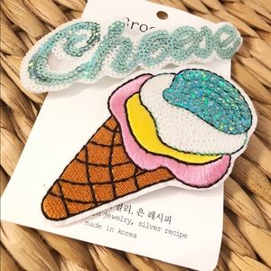 icecream embroidery/sequin brooch